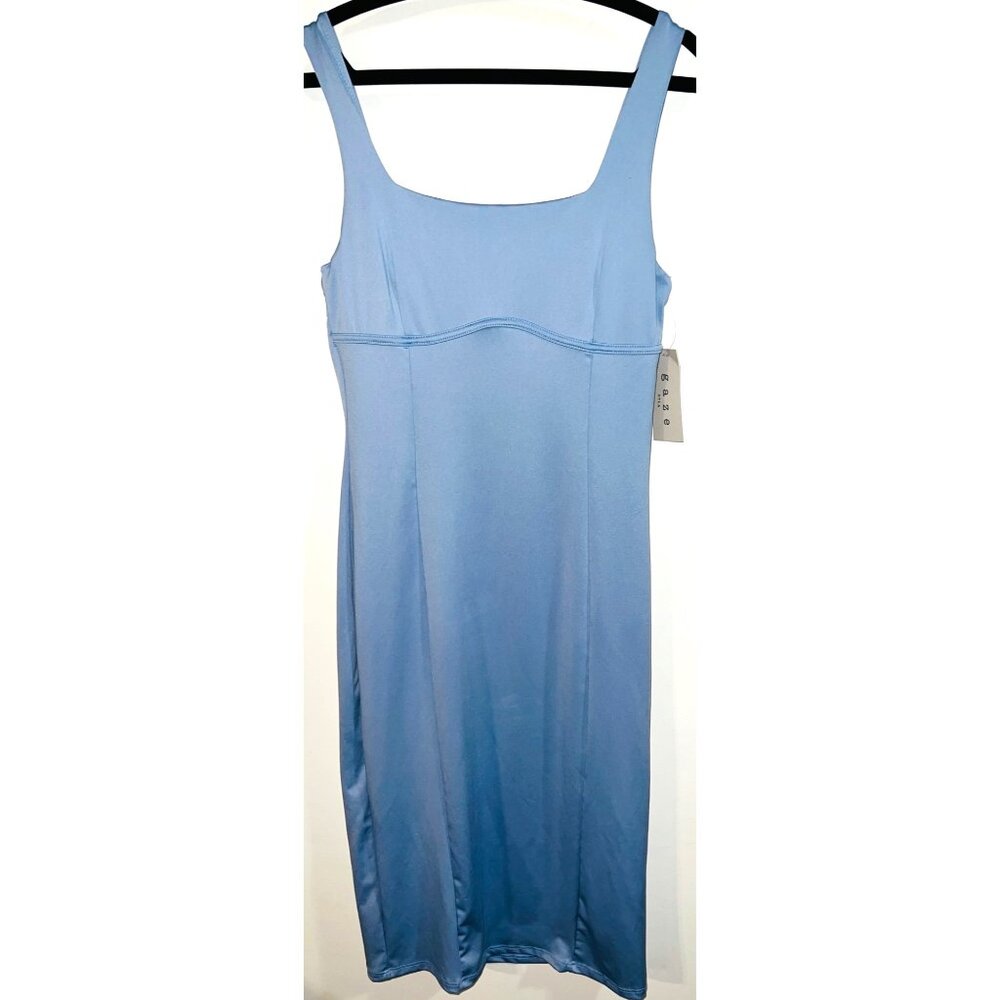 Blue Gaze Sleeveless Bodycon Midi Dress Size Large  Womens Fashion